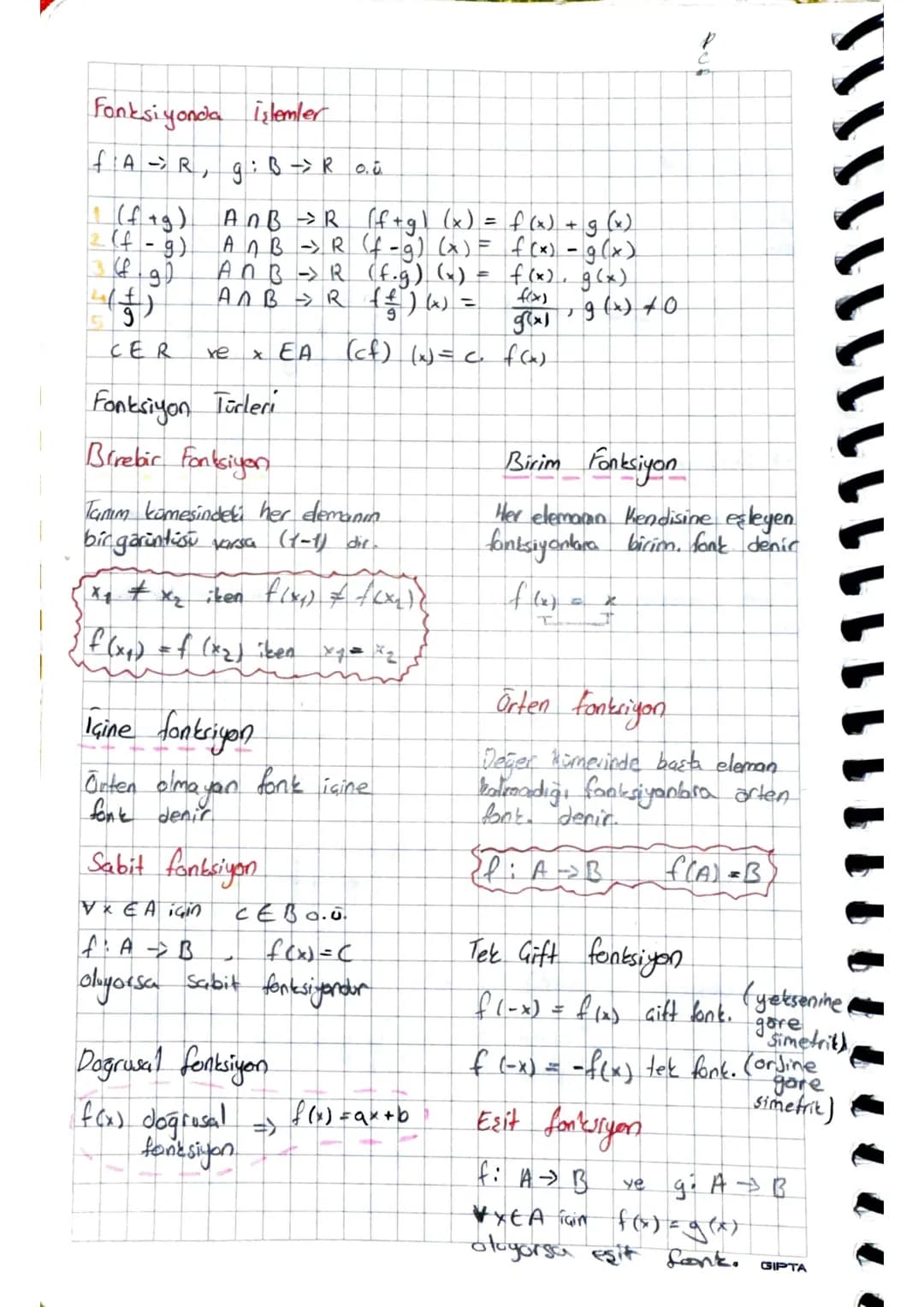 Fonksiyonda işlemler
->
fA → R, g ; B → R 0.0
1 (f+g)
Anẞ > R
(f+g) (x) =
6
2 (f-g)
3(89)
(4)
ANB → R
(f-g) (x) =
-
AnB -> R
(f.g) (x) =
f (