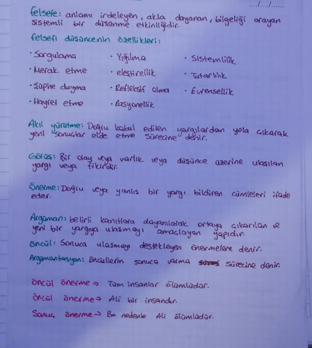 ..............
felsefe: anlamı irdeleyen, akla dayanan, bilgeliği arayan
dusanme etkinliğidir.
sistemli
bir
felsefi düşüncenin özellikleri:
