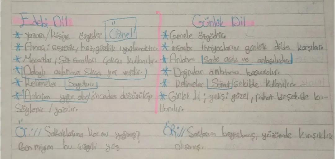 Edebi Dil ve Günlük Dil: Temel Özellikler