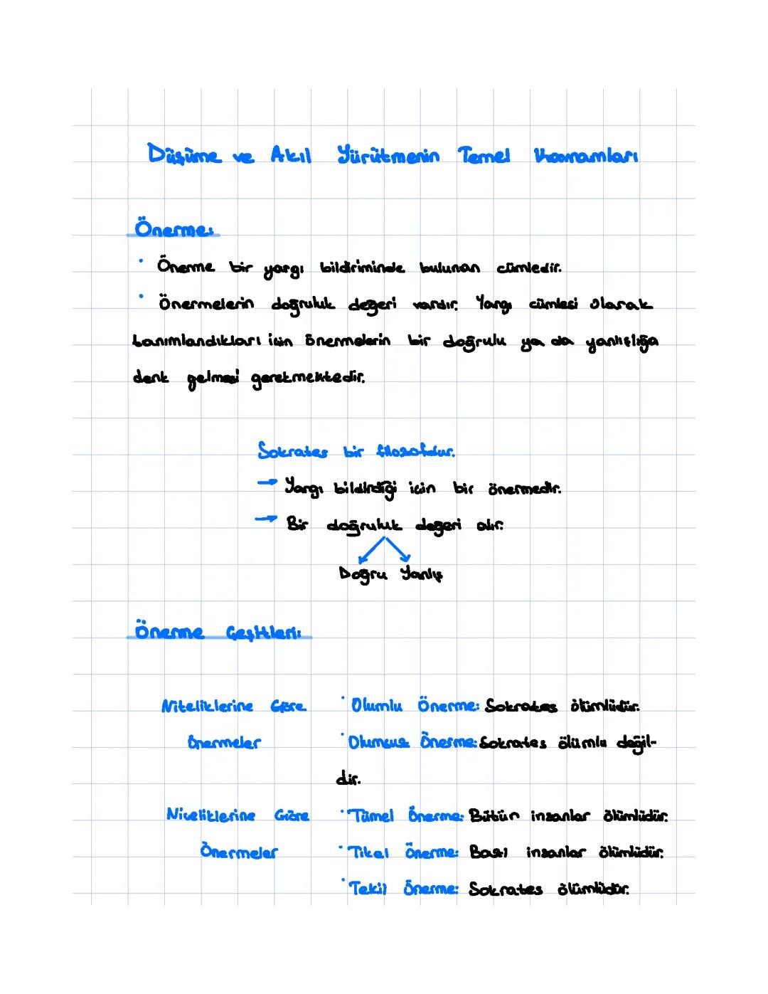 Düşünme ve Akıl Yürütme Kavramları