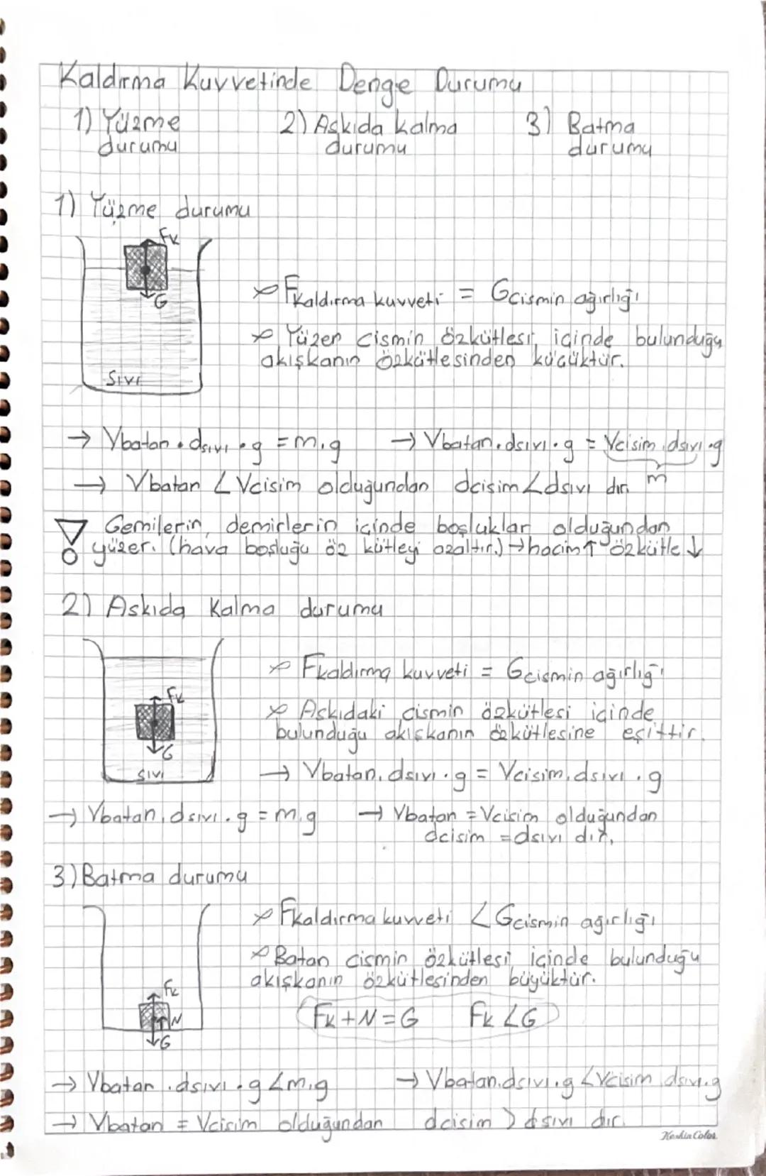 Fizik
3. Ünite Kaldırma Kuvveti
→Akışkan içindeki cisimleri yukarı doğru iten bu kuvvete
Kaldırma kuvveti denir.
Örneğin Bir madeni para sud