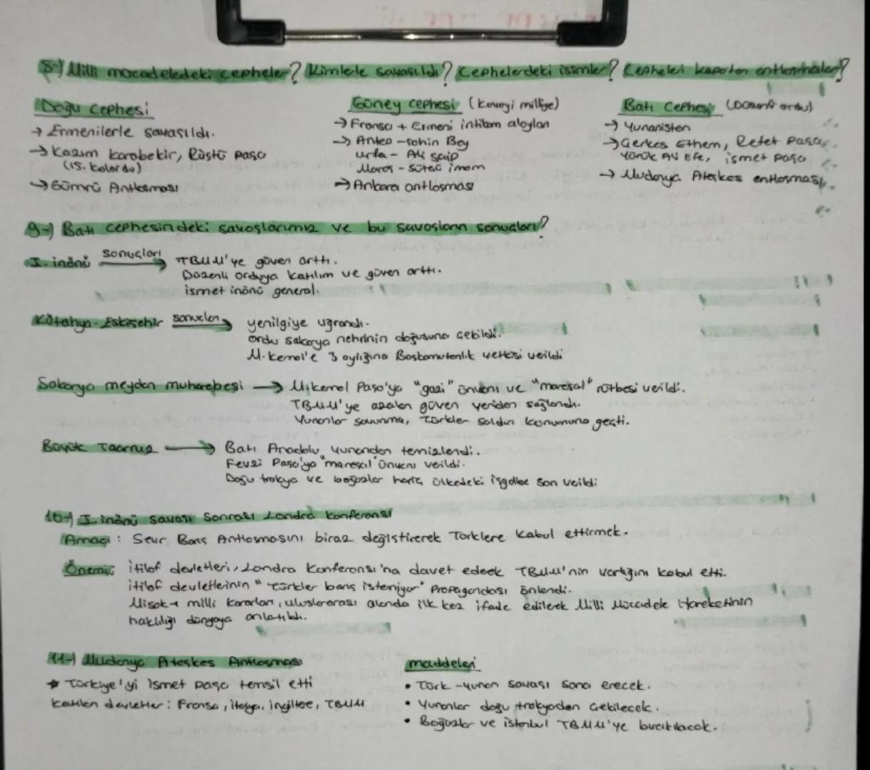 1. Dünya savaşı sonrasi imadlanan ateşkes antlaşmasının adı, maddeleri, önemi ve antarmaya
tepkiler?
→ Mondros Atakes Antlaşması
→itilaf dev