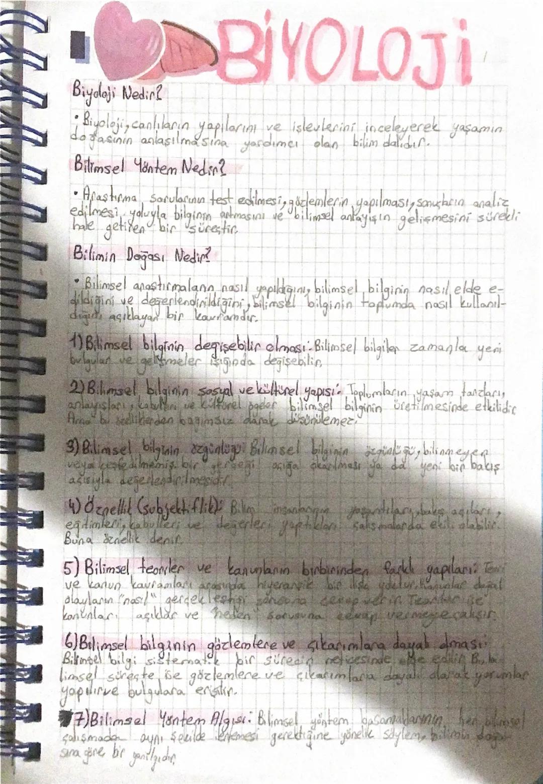 9.Sınıf Biyoloji Notu