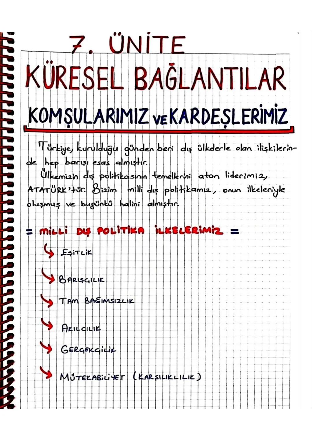 MİLLİ DIS POLİTİKA İLKELERİMİZ
1.EŞİTLİK: Tüm devletlerin siyasi olarak eşit
olması.
2.BARISCILIK: Atatürk'ün "Yurtta Barış, Dünyada
Barış "