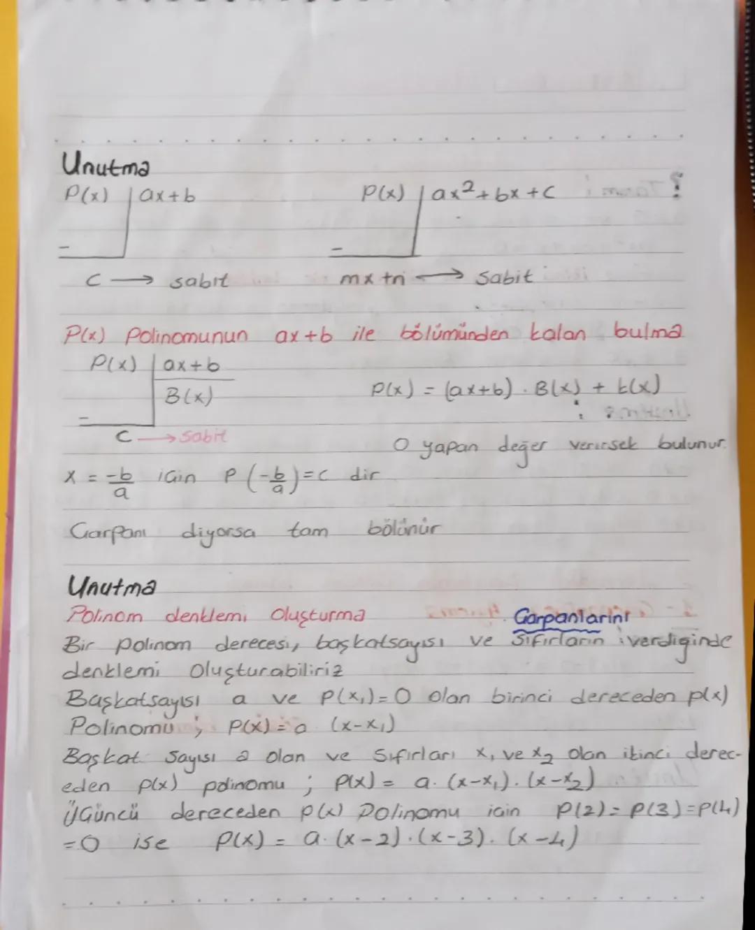 Polinomuar
Polinomlar i
P(x) = 13x3 - 4x² + 2x + 11
katsayıları = 13, -2, +2, +11
der [P(X)] = 3
Baş katsayı = 13
Sabit terim = 11
Bir ipide