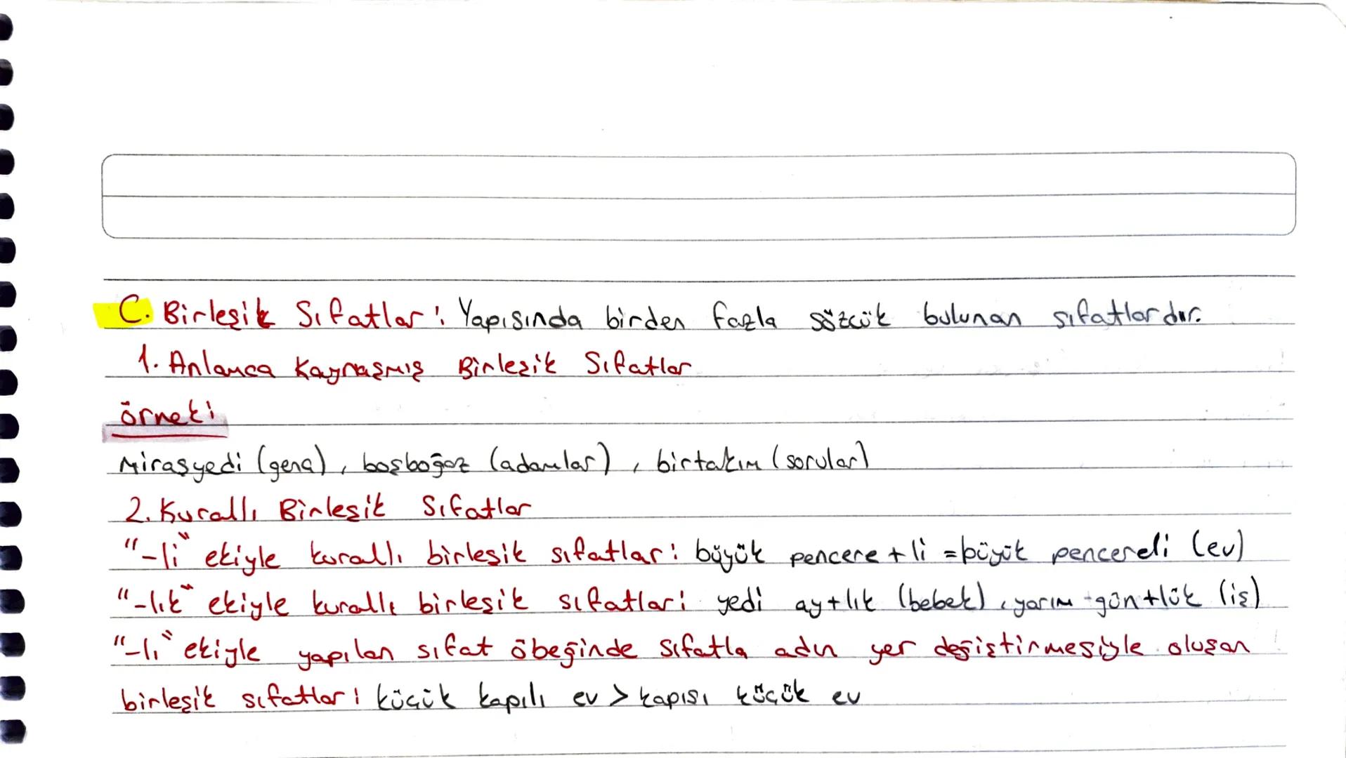 SIFATLON AD)
• Sifat (On Ad): Varlık veya kavram adlarını çeşitli yönlerden niteleyen veya be-
lirten sözcük türlerine sifat ya da ön ad den