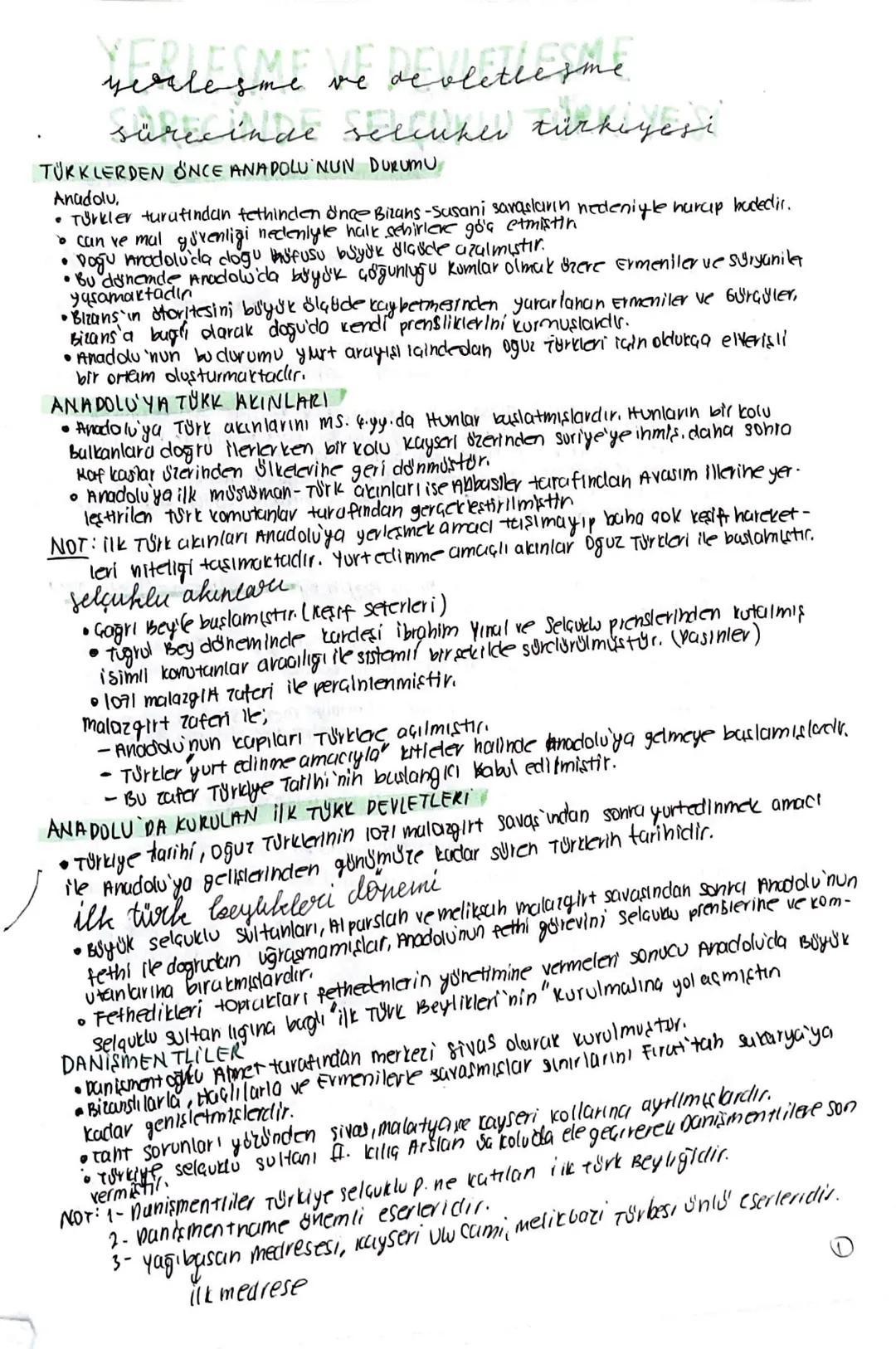 yerleşme ve devletleşme sürecinde selçuklu 