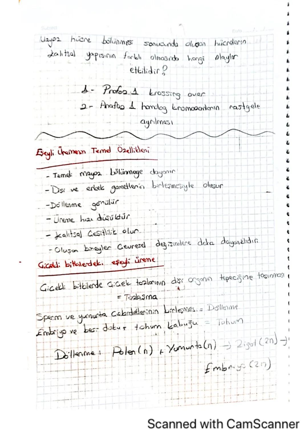 Date
Subject:
Mitcala ilgili Kavramlar
-A) kromosomların yapısı ve hücre bölünmesindeki rolü-
A--Mito2, döllenmiş yumurta hücresindeki kalit