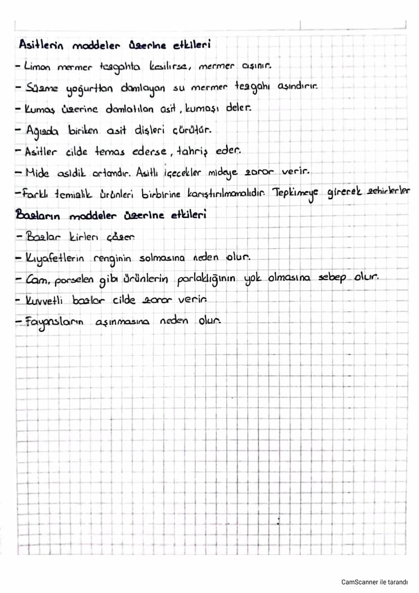 Asitler ve Barlar
Asitler
- Sulu çözeltilerinde H+ iyonu oluştururlar.
-
- Tatları ekşidir.
Sulu Göneltileri elektrik akımını iletic..
Yakıc