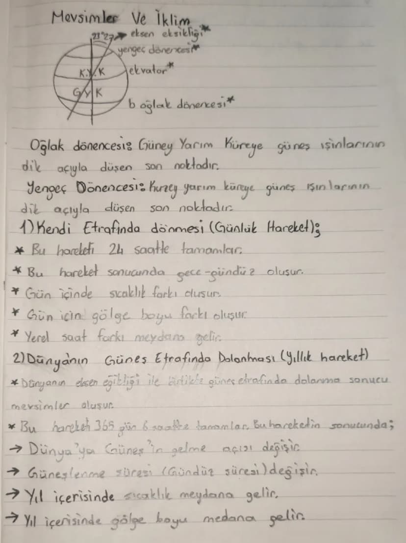 Mevsimler Ve İklim
23°23 eksen eksikliğ
KYK
GYK
yengeç dönences
jekvator*
b oğlak dönencesi*
Oğlak dönencesi Güney Yarım Küreye güneş ışınla