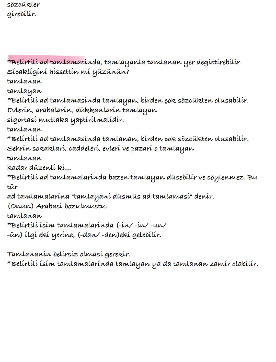 TAMLAMA
Bir adin baska bir ad, zamir ya da sifatla birlikte olusturdugu kelíme
grubuna tamlama
denir.
SIFAT TAMLAMASI
Sifatlarin kendilerind
