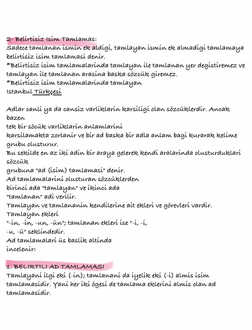 TAMLAMA
Bir adin baska bir ad, zamir ya da sifatla birlikte olusturdugu kelíme
grubuna tamlama
denir.
SIFAT TAMLAMASI
Sifatlarin kendilerind