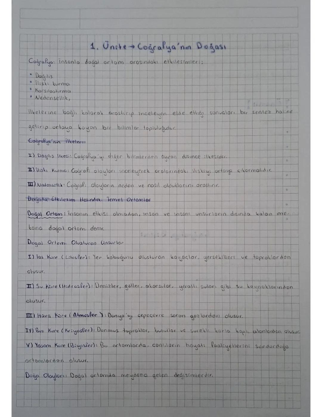 1. Ünite Coğrafyanın Doğası