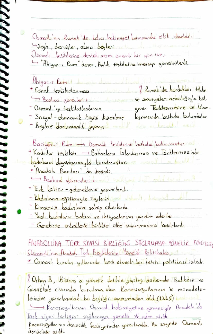 2. UNITE: BEYLİKTEN DEYLETE
OSMANLI DEVLETĪ
(1302-1453)
Ahiyan-1 Rum : Ahilik teşkilatı
Akıncı: Düşman topraklarına akın yapan savaral.
Bâci