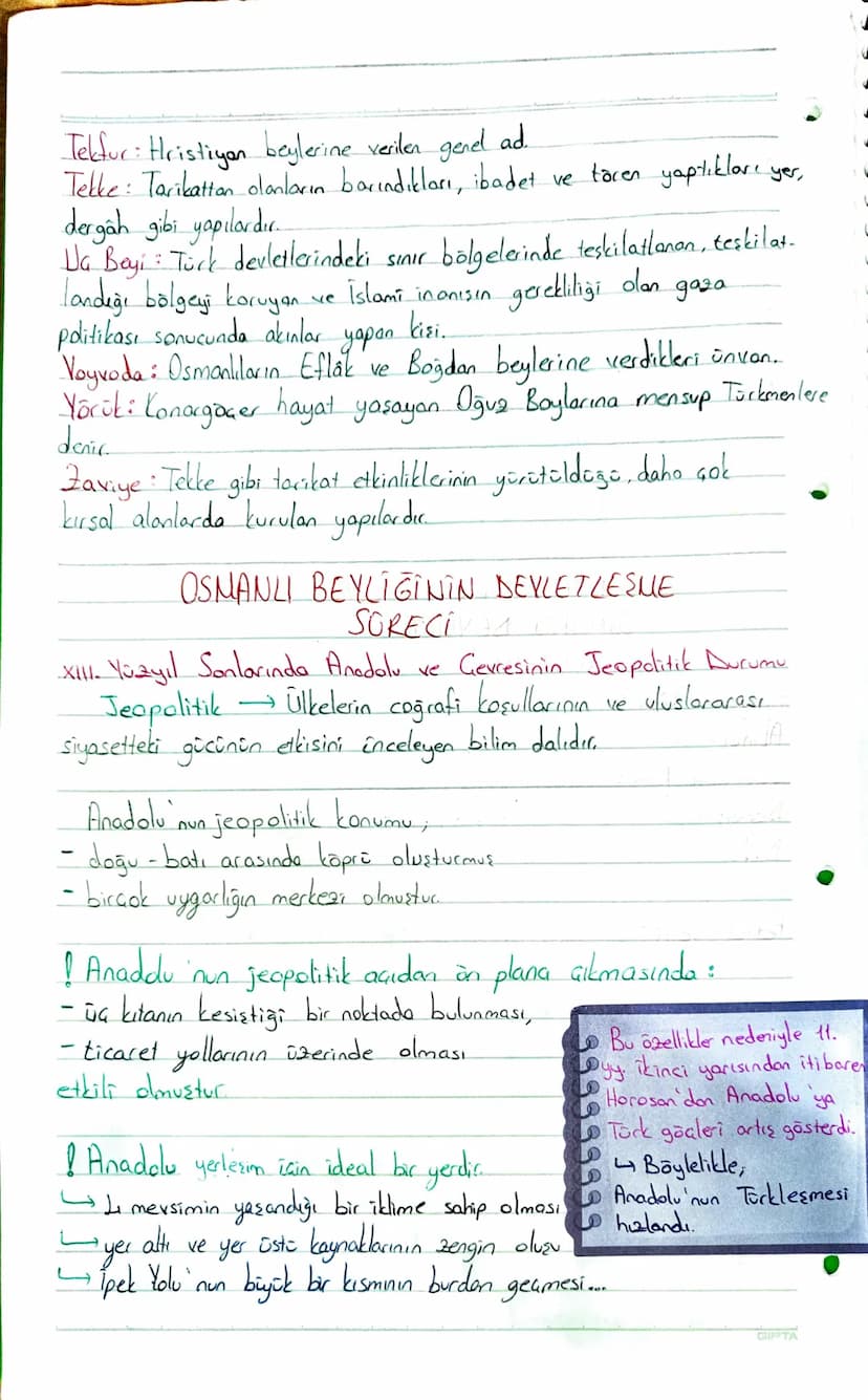 2. UNITE: BEYLİKTEN DEYLETE
OSMANLI DEVLETĪ
(1302-1453)
Ahiyan-1 Rum : Ahilik teşkilatı
Akıncı: Düşman topraklarına akın yapan savaral.
Bâci
