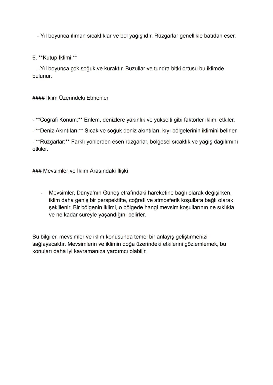 MEVSİMLER VE İKLİM
8. sınıf fen bilimleri dersinde “Mevsimler ve İklim" konusu, Dünya'nın yapısını,
hareketlerini ve bu hareketlerin günlük 