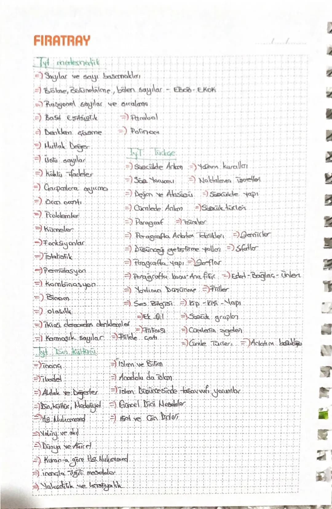 --- OCR Start ---
FIRATRAY
Tyt matematik
- Sayılar ve sayı basamakları
- Bölme, Bölünebilme, bölen sayılar - EBOB - EKOK
- Rasyonel sayılar 