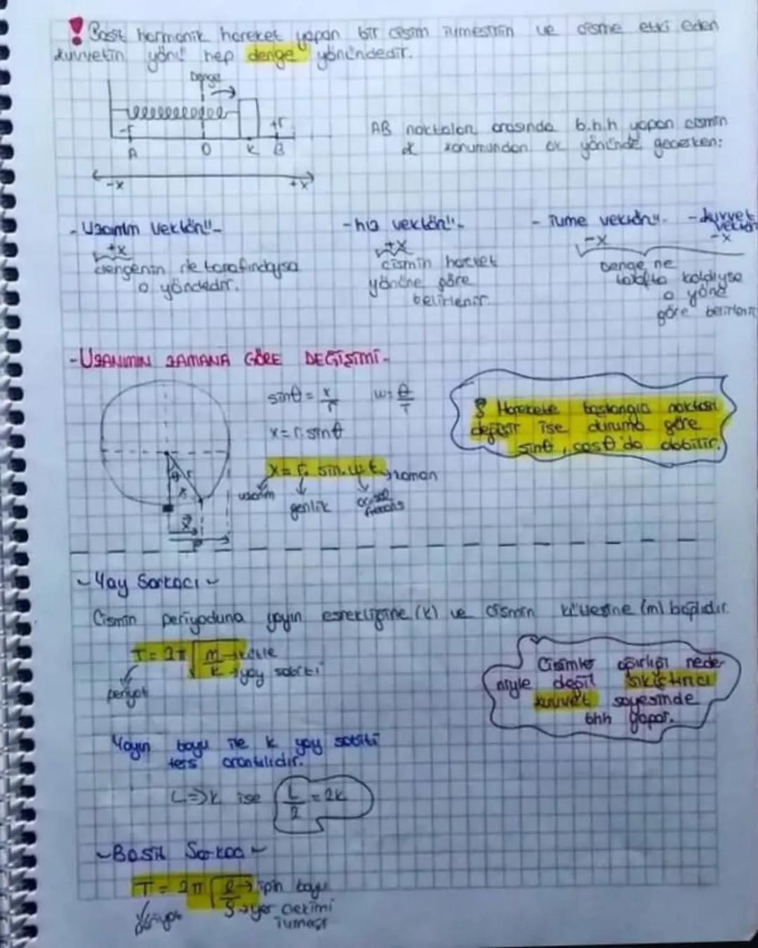4
-basit hormonik hareket-
Sürtünmeler Thmal edilmis amat
Periyodik darak tekrarlanan gidip gelme
hareretidin
Periyodik hareketin tomontanma