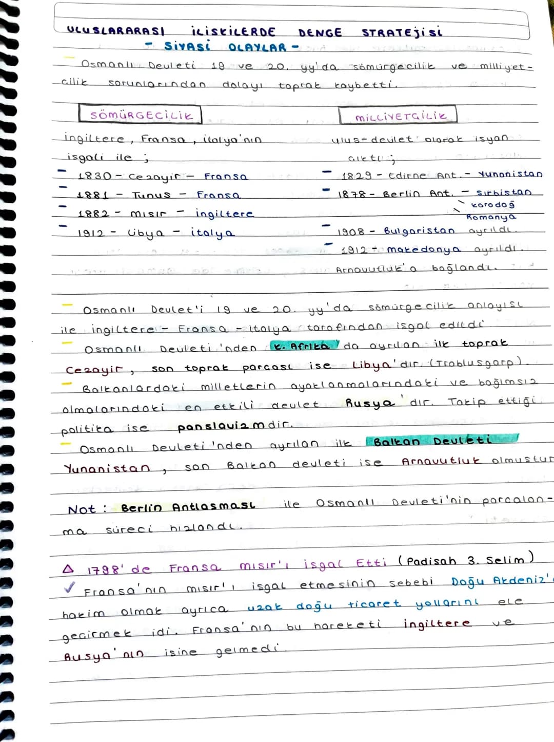 ULUSLARARASI iLiSKILERDE DENGE
-
STRATEjisi
Sivasi OLAYLAR - A
Osmanlı Devleti 19 ve 20. yy'da sömürgecilik
ve
milliyet-
cilik
sorunlarından