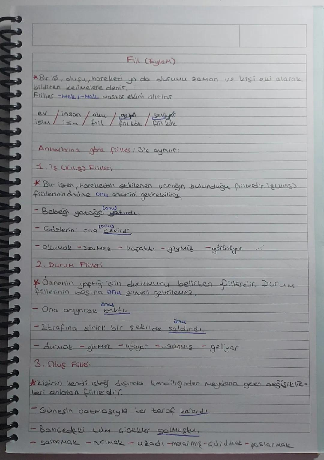 Fiil (Eylem)

*Bir iş, oluşu, hareketi ya da durumu zaman ve kişi eki alarak
bildiren kelimelere denir.
Fiilles-mek/-Mak Mastor evini alırla