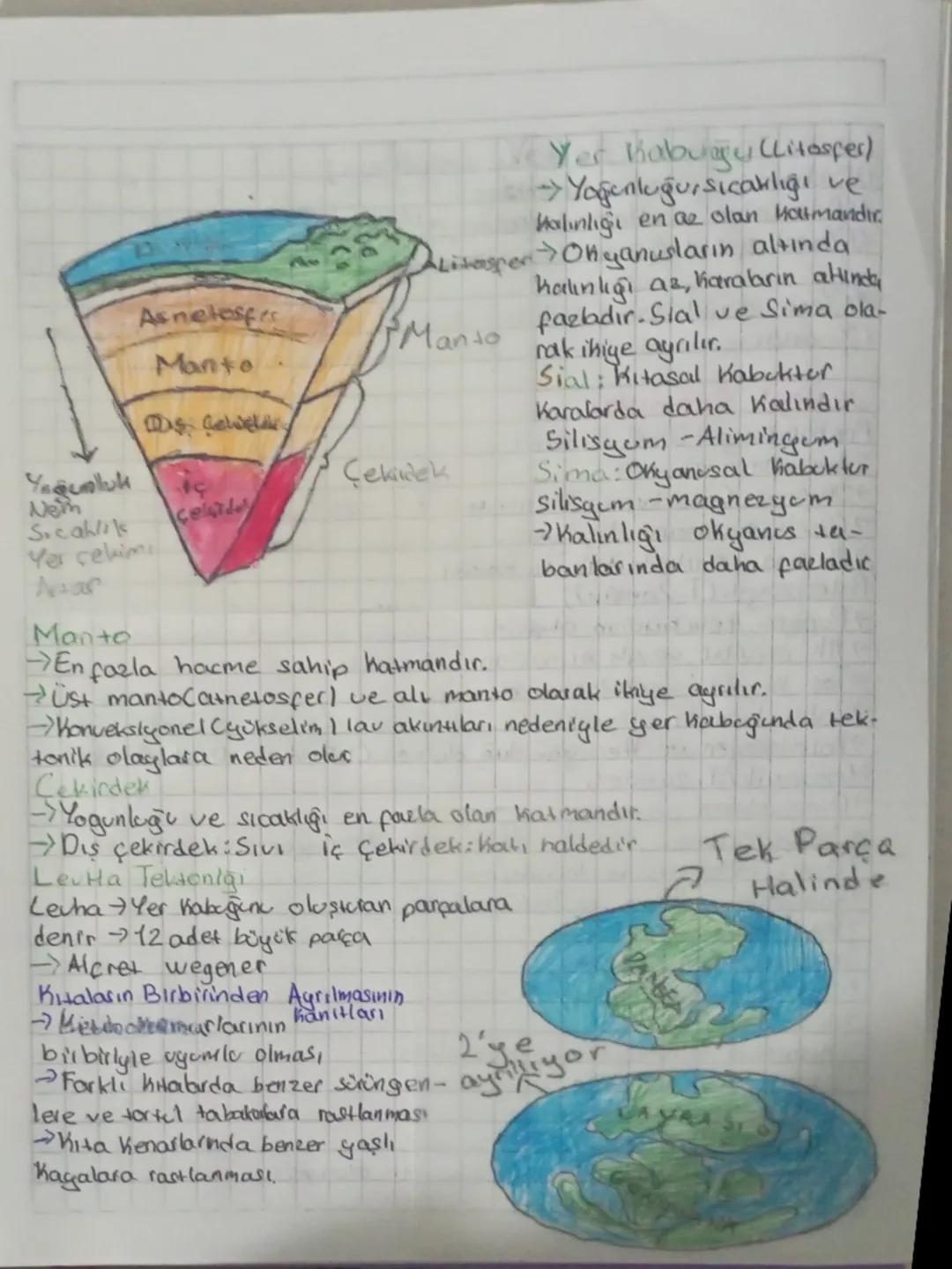 Yer Kabury (Litosfer)
→Yoğunluğu, sicakligi ve
Halinligi en az olan Hatmandır.
Delitosper > Okyanusların altında
halinligi az, haraların alı