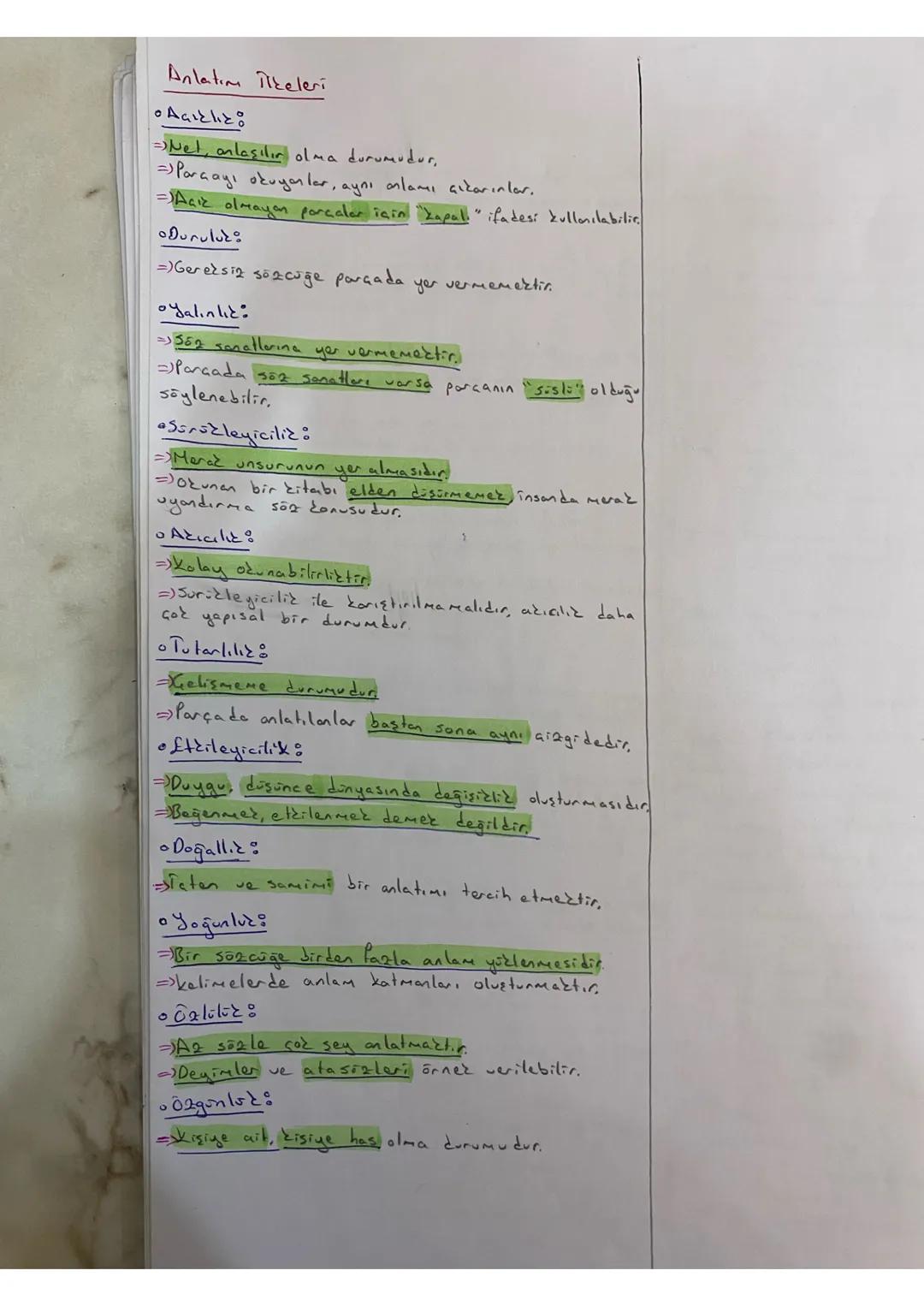 Paragrafta Anlatım
Anlatım Biçimleri Oytüleyici
Betimleyici
Açıklayıcı
Tartışmacı
Anlatım ilkeleri: Aallic
Duruluk
Sürükleyicilik
Adicilid
Y