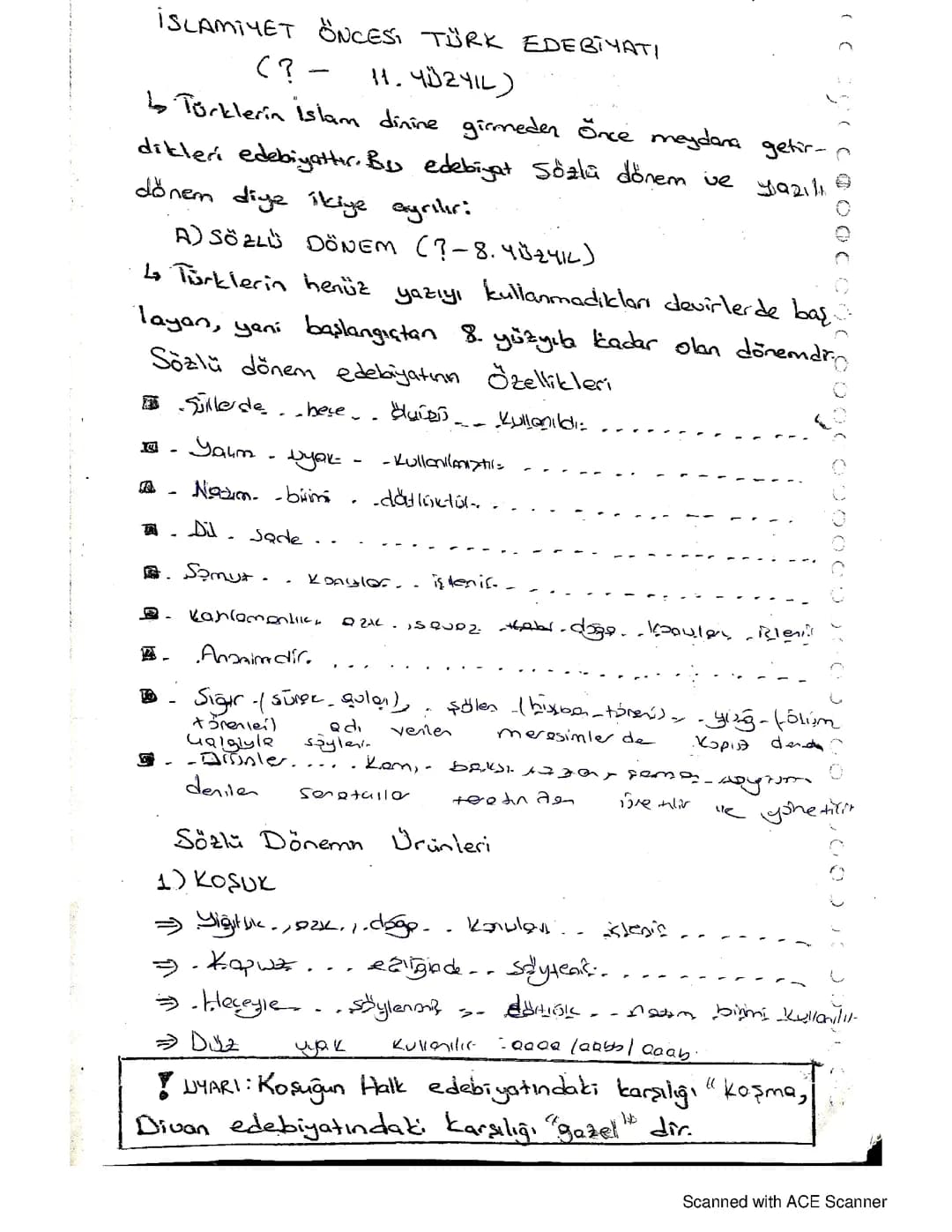 10. Sınıf EDEBİYAT: İSLAMİYET ÖNCESİ TÜRK EDEBİYATI 