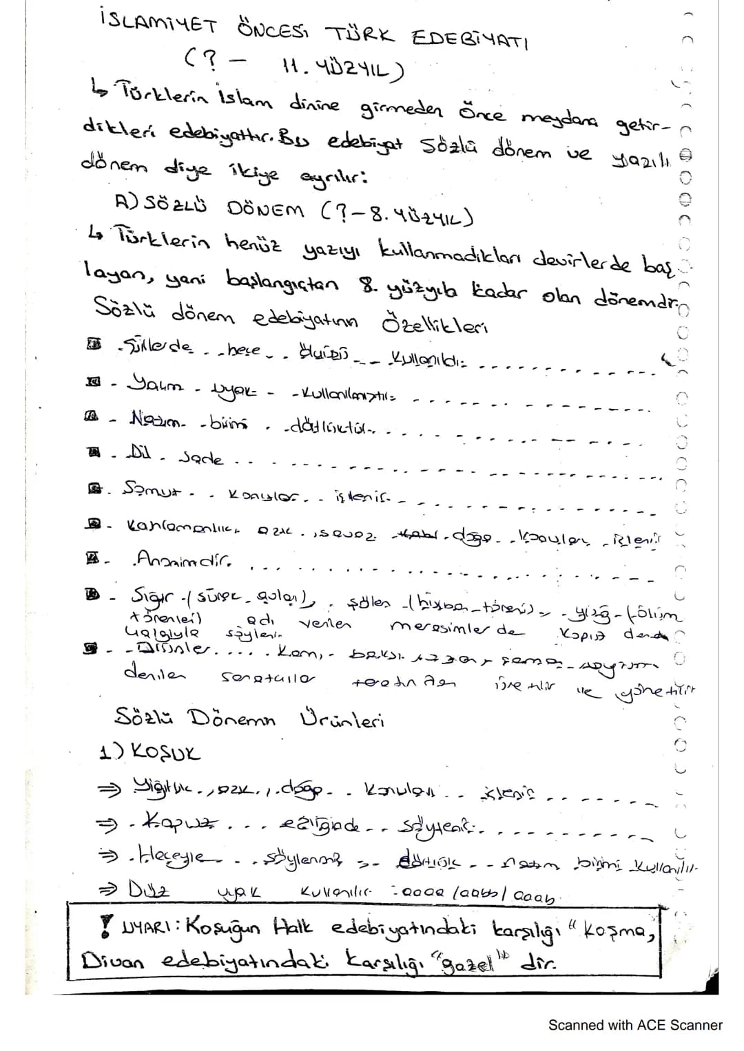 > >
İSLAMİYET ÖNCESI TÜRK EDEBİYATI
(?
(3-
11. YÜZYIL)
↳ Türklerin İslam dinine girmeden önce meydana getir-
dikleri edebiyattır. Bu edebiya