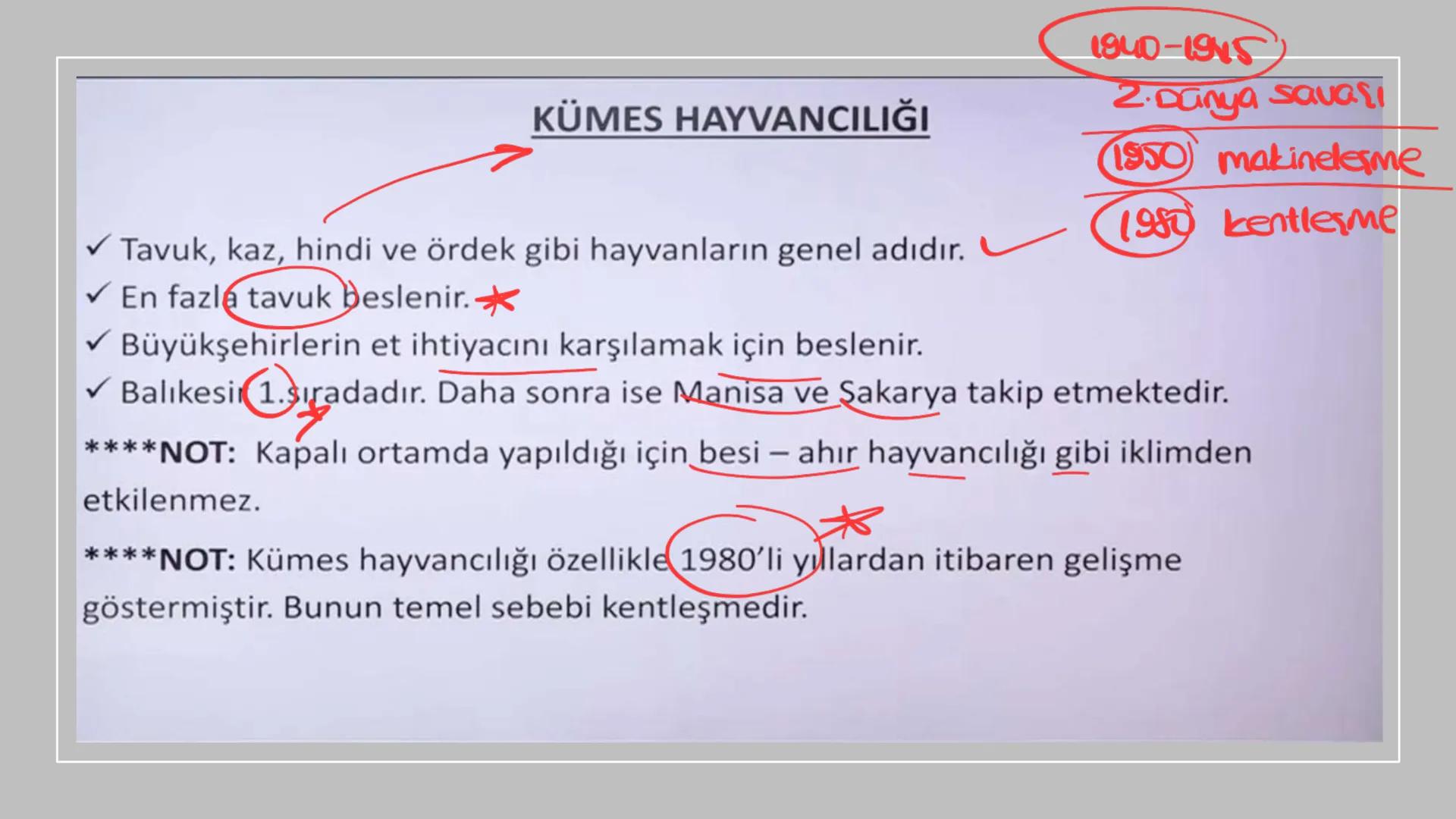 TÜRKİYE'DE HAYVANCILIK TÜRKİYE'DE HAYVANCILIK
gelismemis
-nicel
zayıf
irī
nitel sorun
kaute
NOT 1: Türkiye hayvan sayısı bakımından Avrupa'd