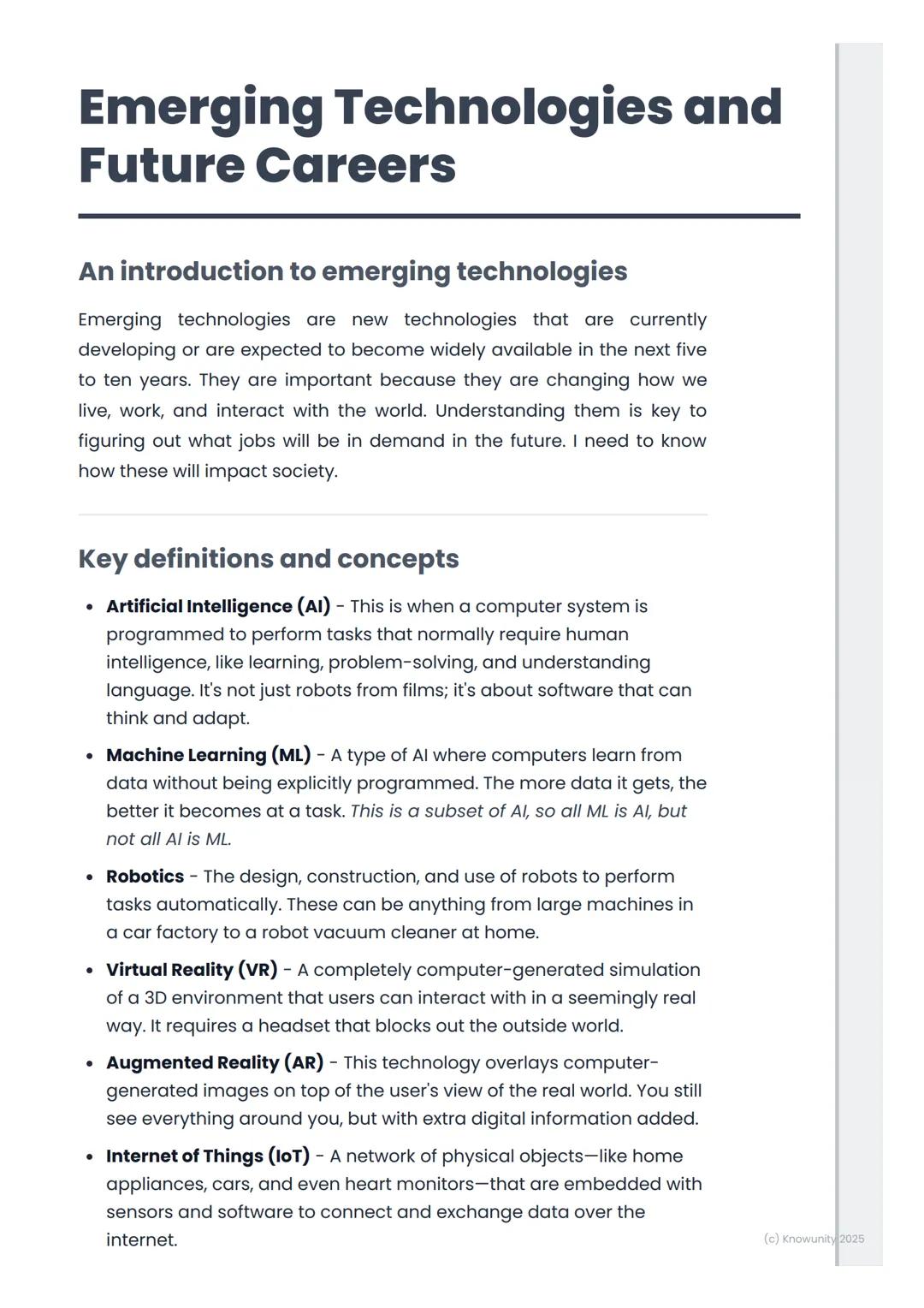 # Emerging Technologies and
# Future Careers

An introduction to emerging technologies

Emerging technologies are new technologies that are 