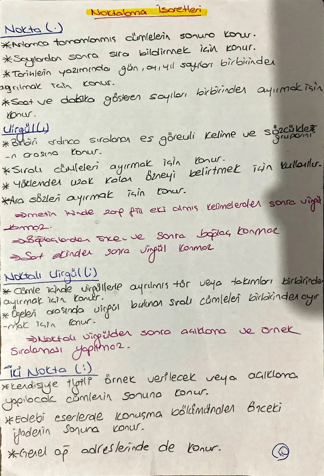 Nokta (.)
Noktalama isoretleri
*Anlamca tomonlanmış cümlelerin sonuna konur.
sıra bildirmek için konur.
*Saylardan sonra
*Torinlerin yazımın