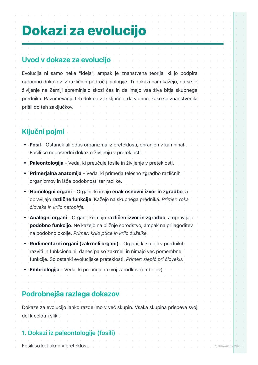 # Dokazi za evolucijo

Uvod v dokaze za evolucijo

Evolucija ni samo neka "ideja", ampak je znanstvena teorija, ki jo podpira
ogromno dokazo