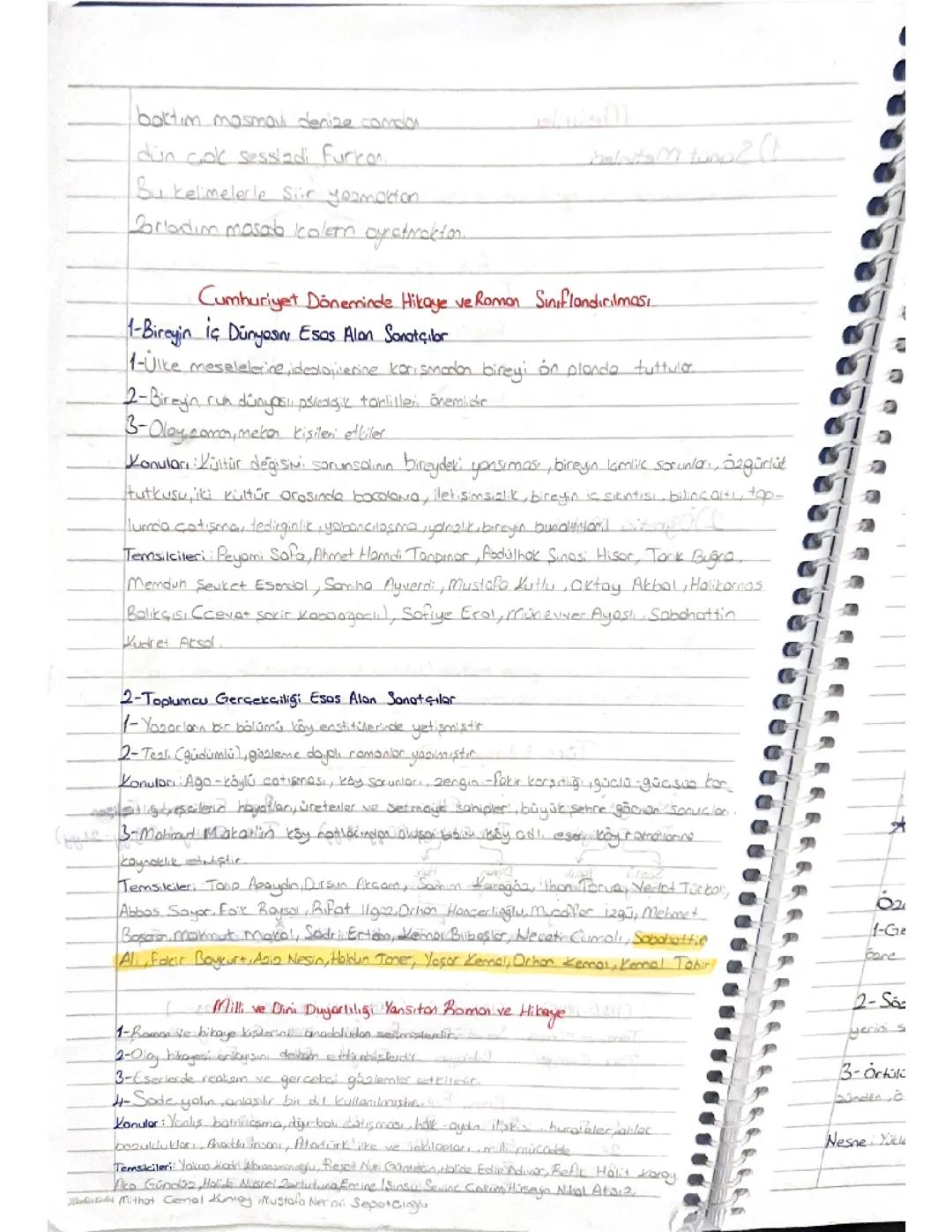 11. Sınıf Edebiyat Cumhuriyet Dönemi Hikaye ve Roman Özeti