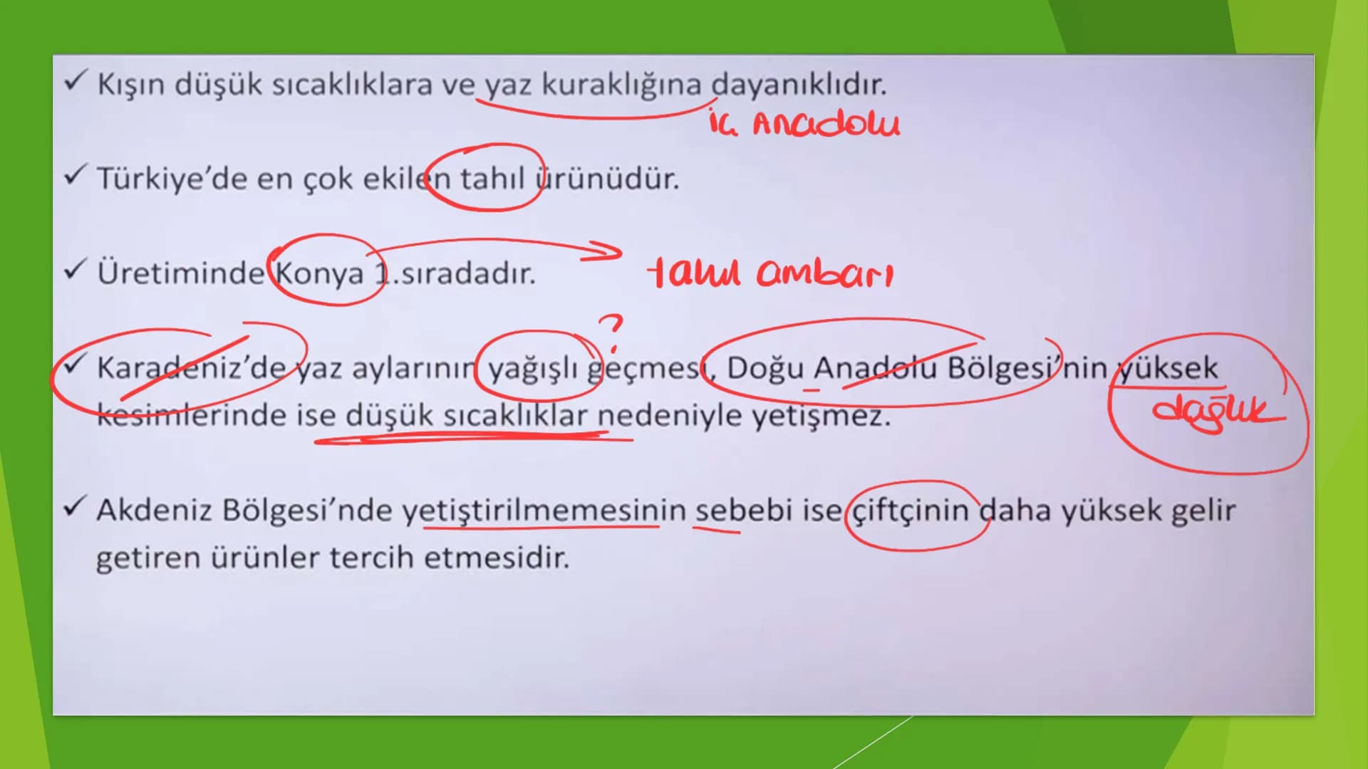 TÜRKİYE'DE TARIM Tarım Tipleri
▸ Ekstansif Tarım
eski tarım
geleneksel, kaba, eski tarım
İklim koşullarına bağlıdır ve verim düşüktür
Genell