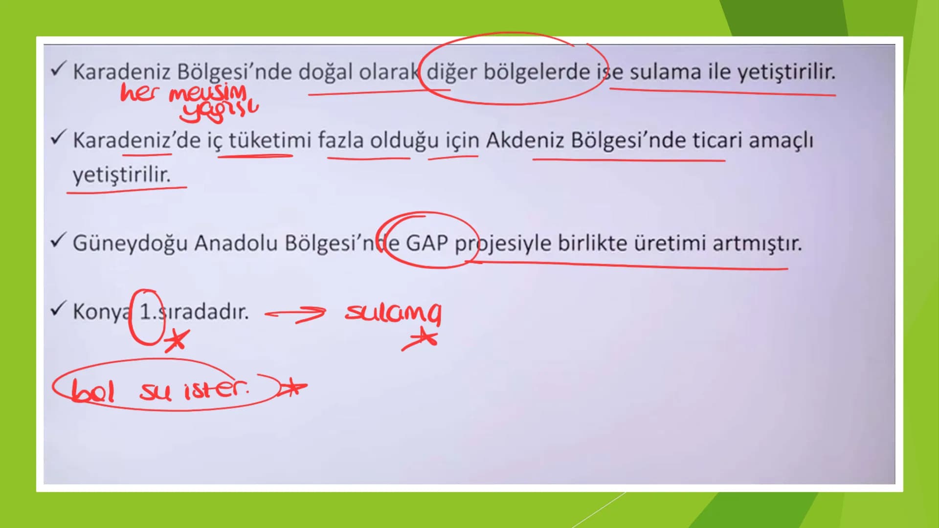 TÜRKİYE'DE TARIM Tarım Tipleri
▸ Ekstansif Tarım
eski tarım
geleneksel, kaba, eski tarım
İklim koşullarına bağlıdır ve verim düşüktür
Genell