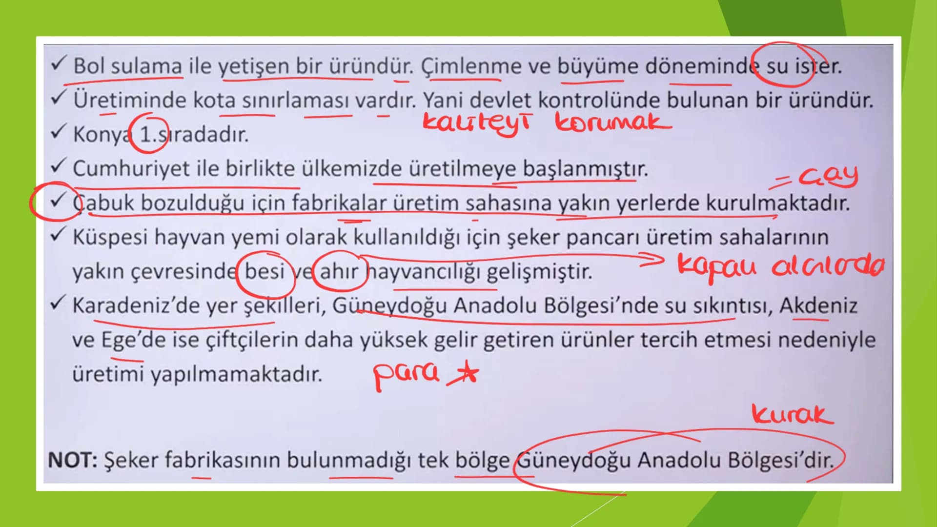 TÜRKİYE'DE TARIM Tarım Tipleri
▸ Ekstansif Tarım
eski tarım
geleneksel, kaba, eski tarım
İklim koşullarına bağlıdır ve verim düşüktür
Genell