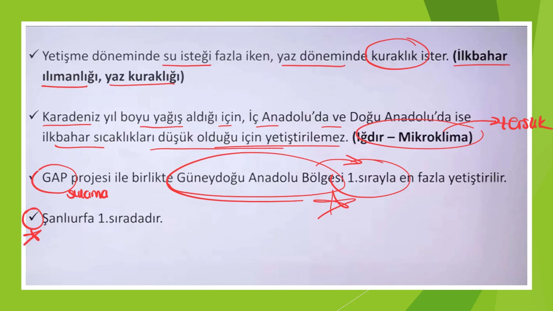 TÜRKİYE'DE TARIM Tarım Tipleri
▸ Ekstansif Tarım
eski tarım
geleneksel, kaba, eski tarım
İklim koşullarına bağlıdır ve verim düşüktür
Genell