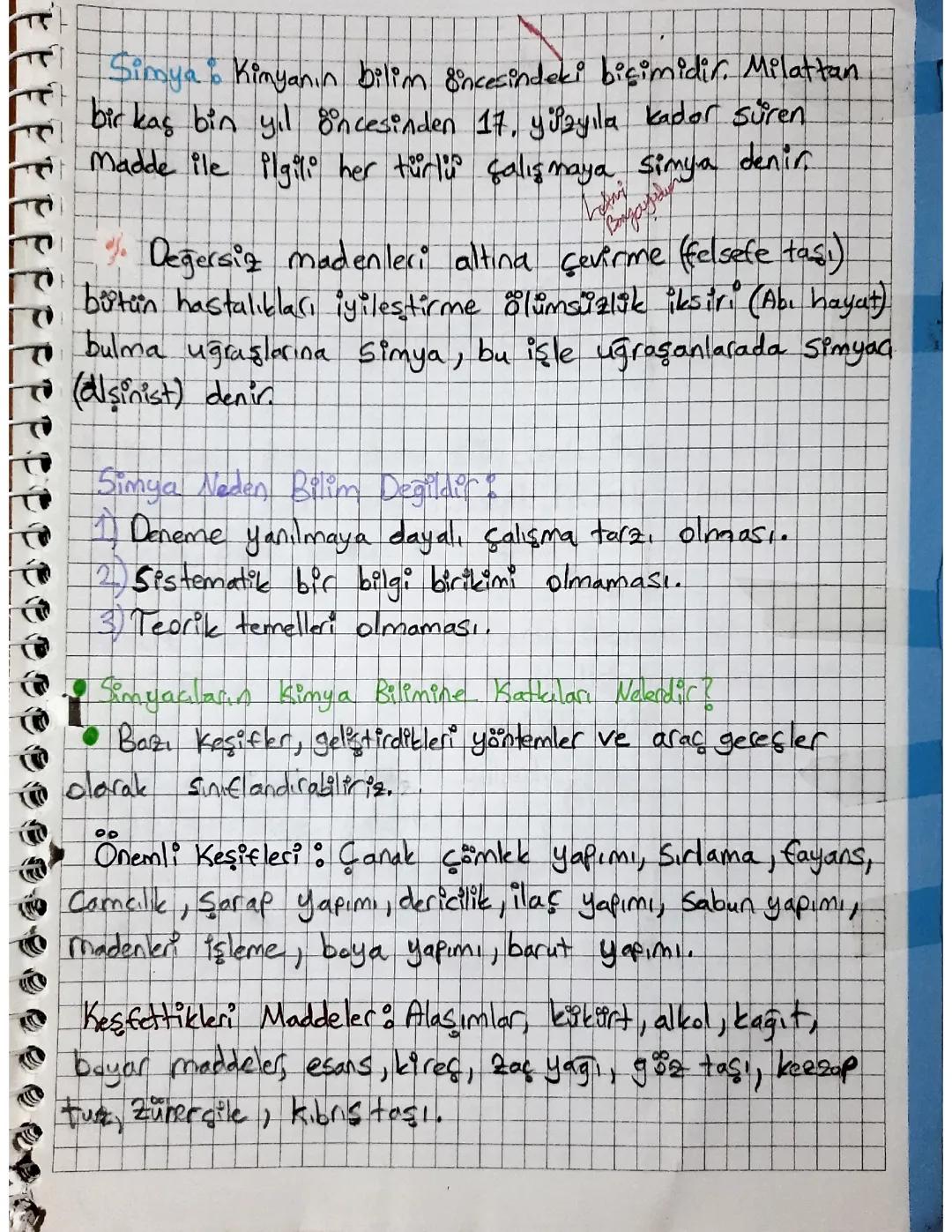 Kimya Bilimi ve Altdalları