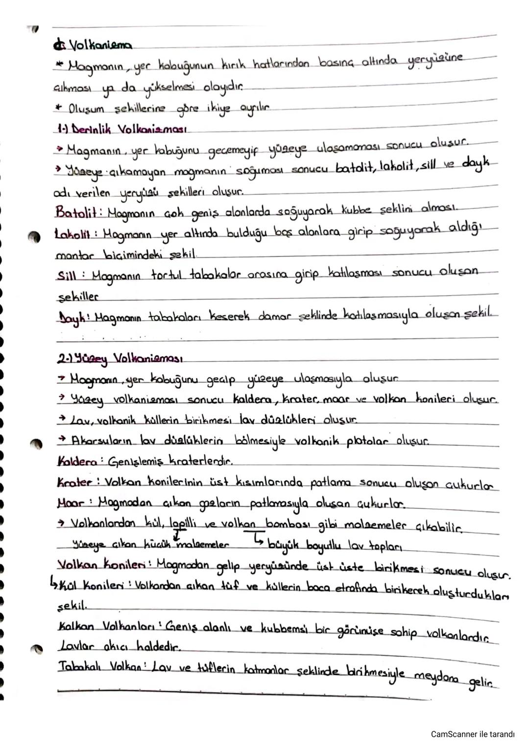 Volkanizma - depremler - kayaçlar