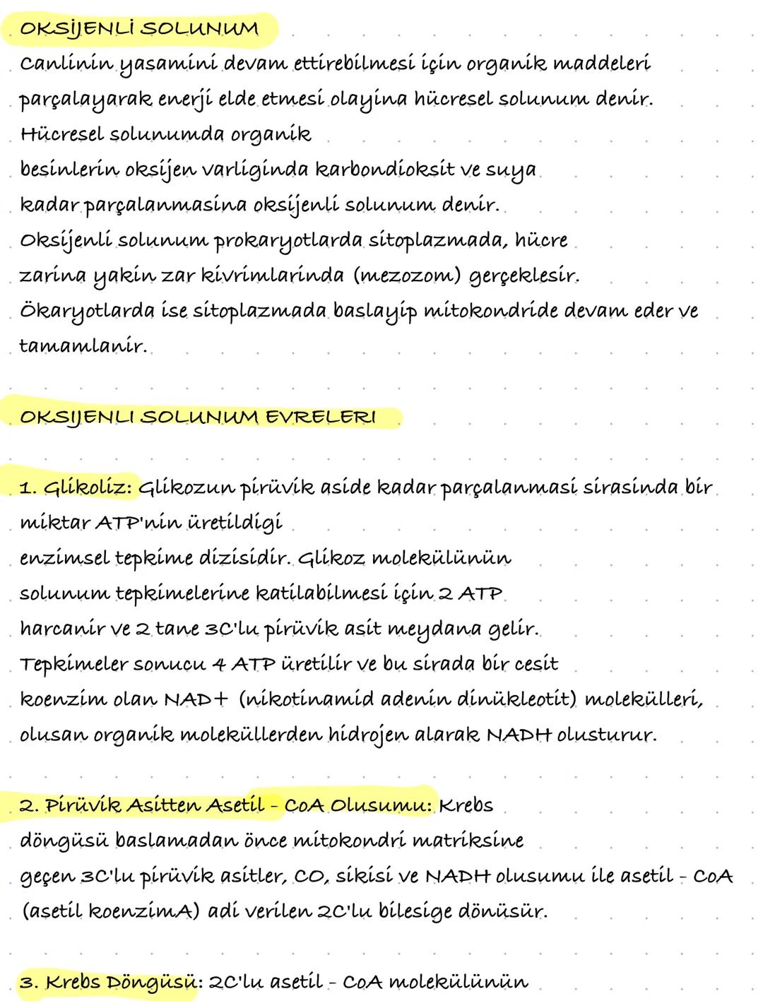 # OKSİJENLİ SOLUNUM

Canlinin yasamini devam ettirebilmesi için organik maddeleri
parçalayarak enerji elde etmesi olayına hücresel solunum d