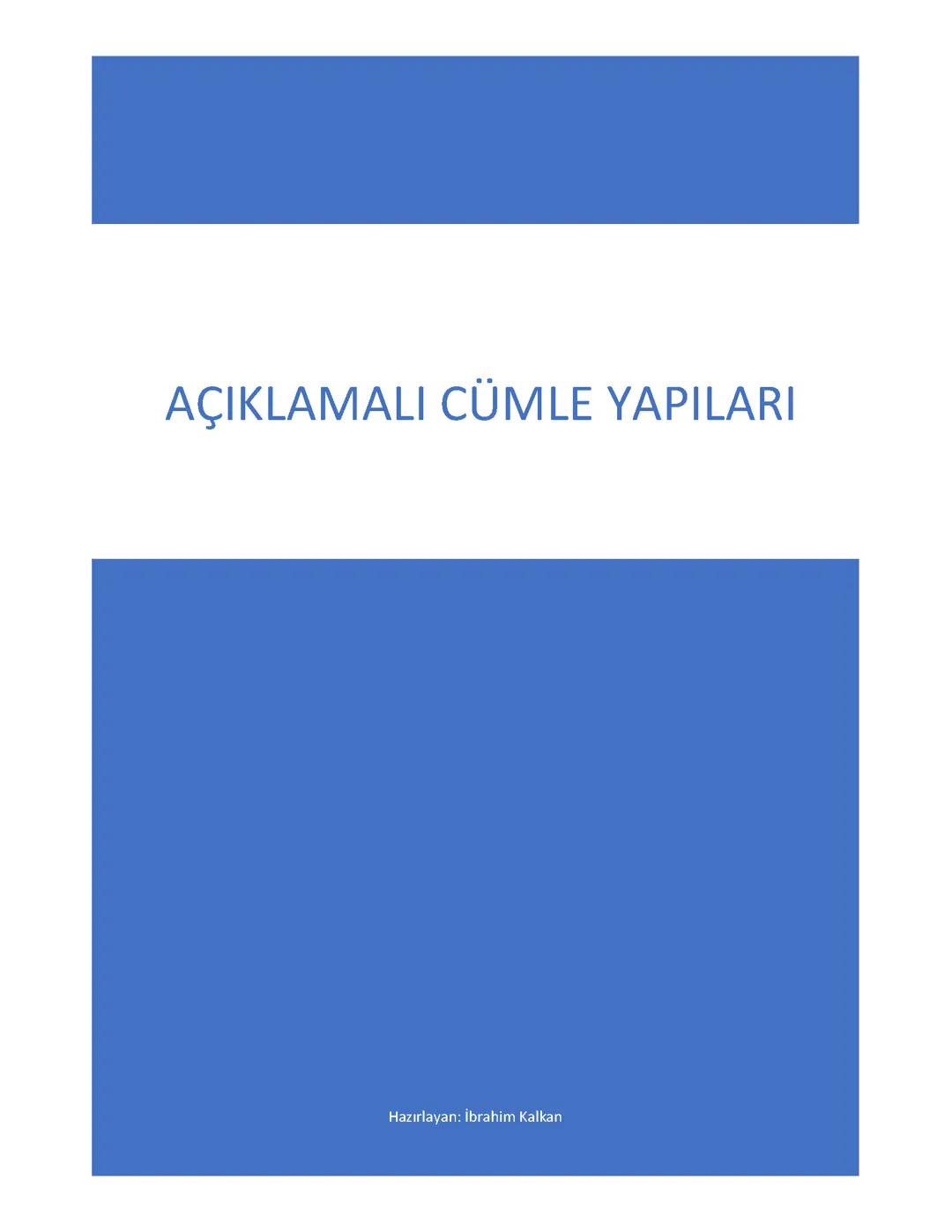İngilizce Cümle Yapıları 