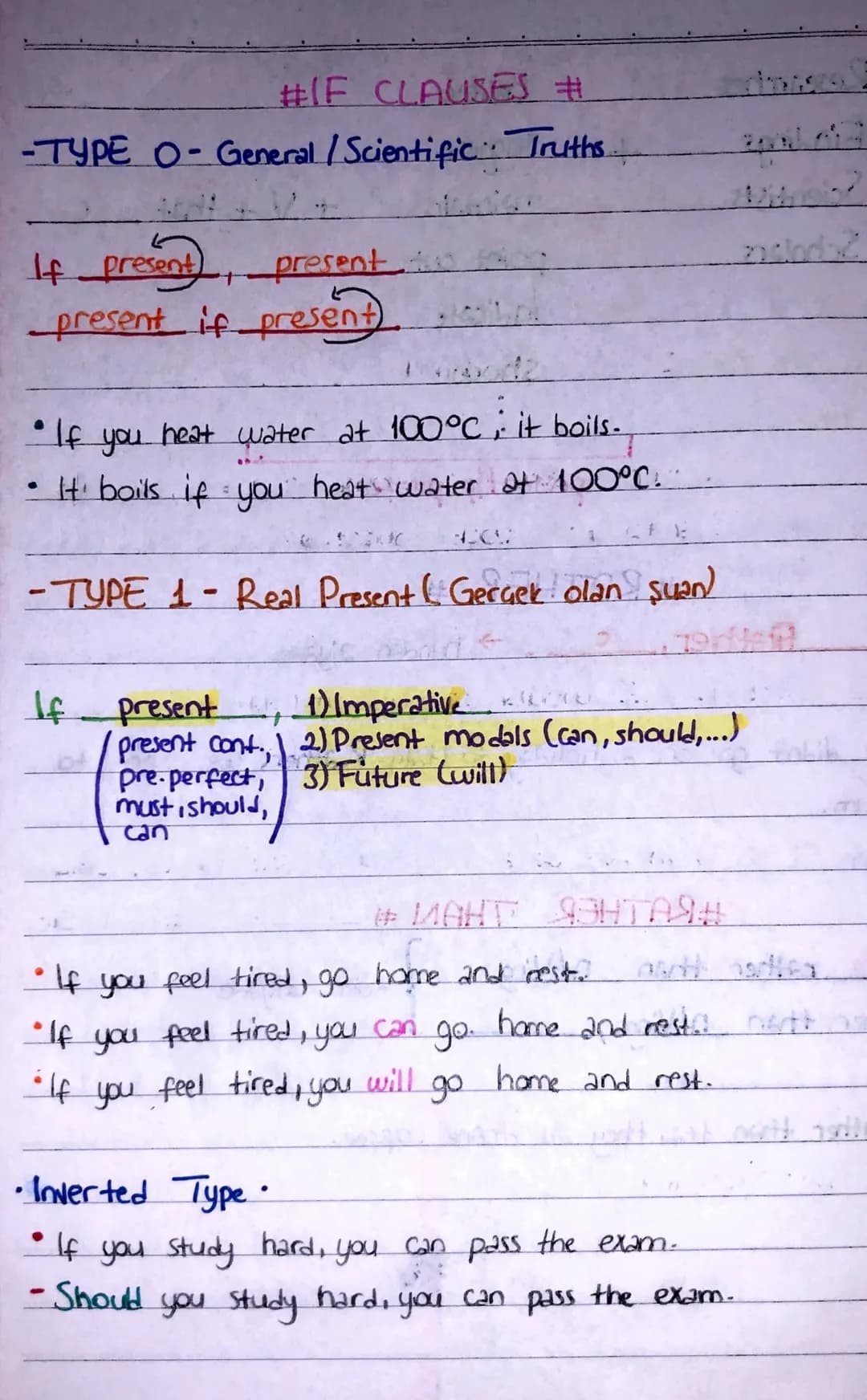 #IF CLAUSES #
"
-TYPE O-General / Scientific Truths.
If present, present
+
present if present)
bodz
"If
you
heat water at 100°C; it boils-
•