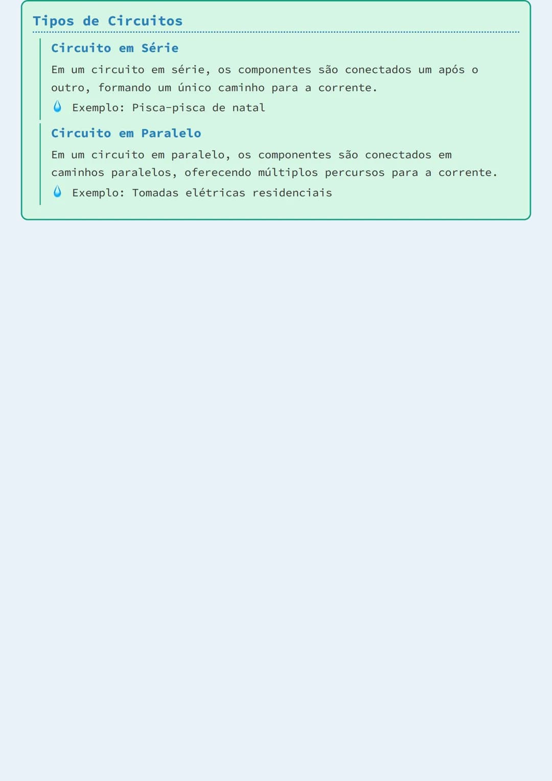 # Corrente Elétrica e Circuitos

## Corrente Elétrica

A corrente elétrica é o fluxo de cargas elétricas em um condutor. Nos
metais, os elét