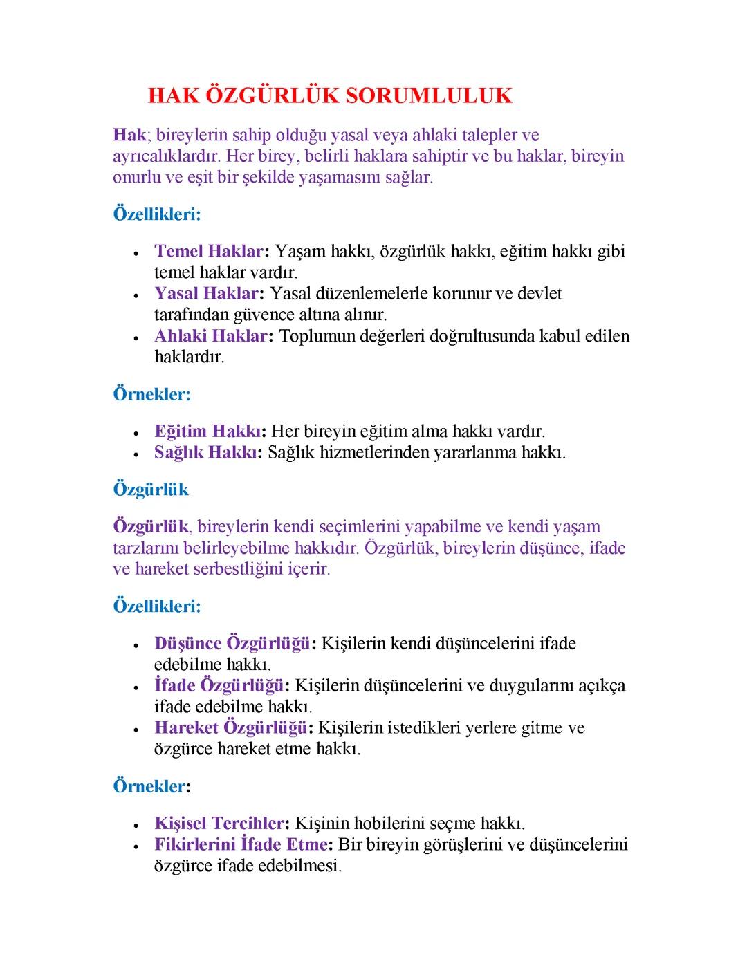 HAK-ÖZGÜRLÜK-SORUMLULUK