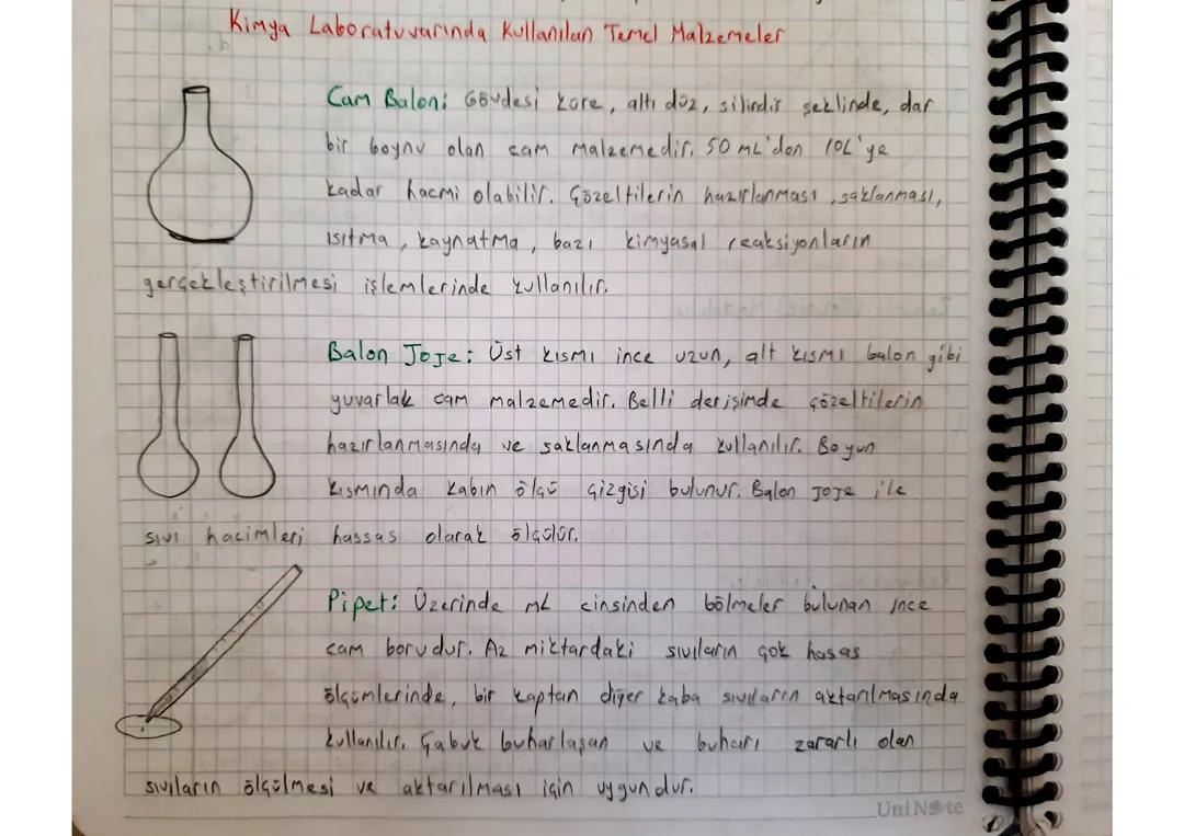 Laboratuvarda Kullanılan Temel Malzemeler