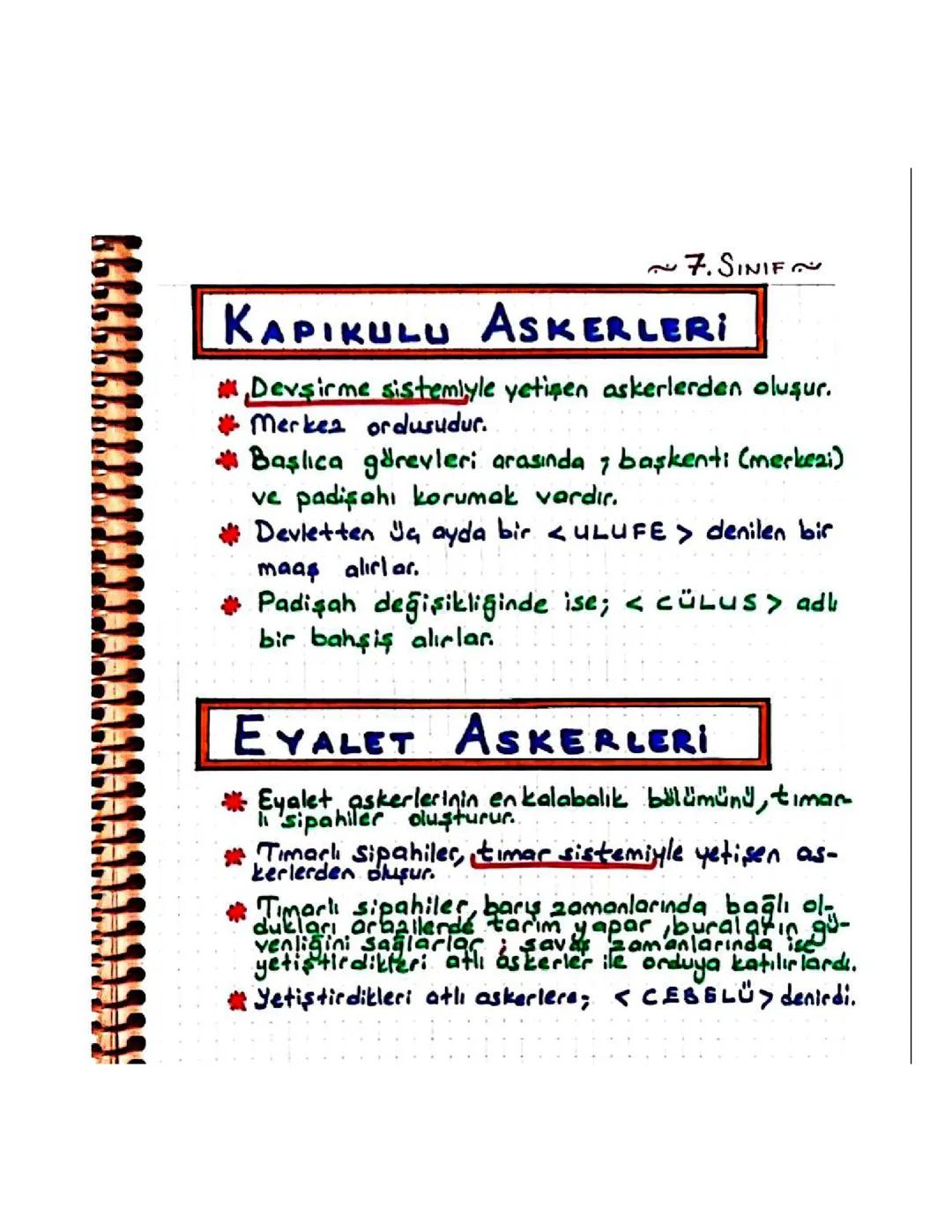 7. Sınıf Sosyal Bilgiler: Osmanlı Ordusu ve Kapıkulu Askerleri