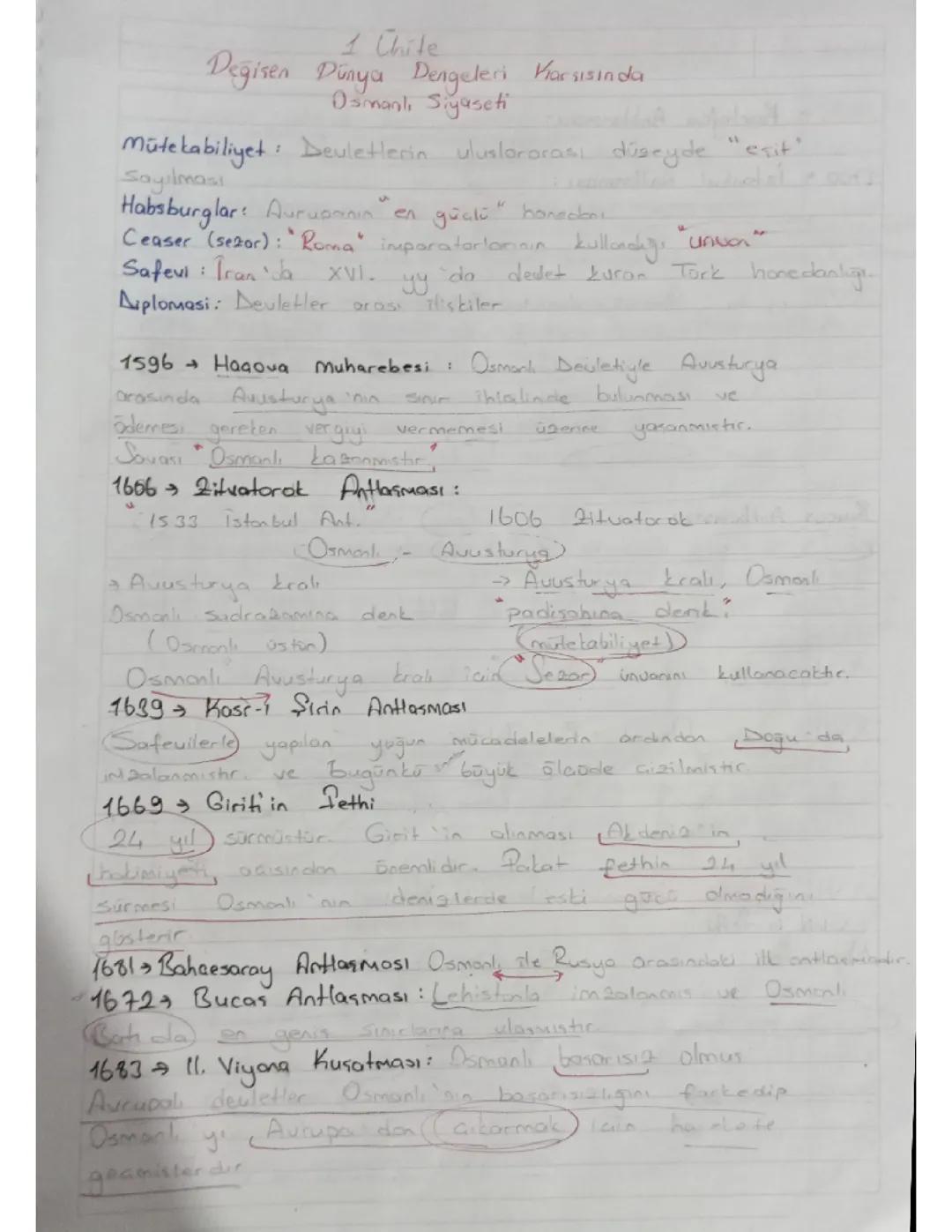 11. Sınıf Tarih 1. Ünite: Osmanlı'nın Değişen Dünya Dengeleri Karşısındaki Siyaseti