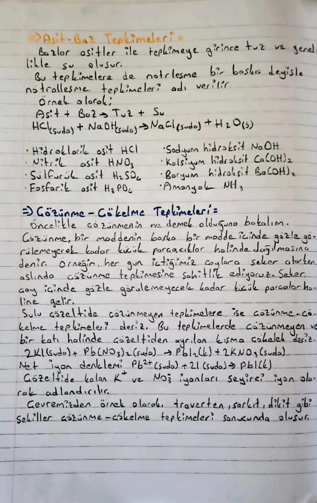 10. Sınıf
Kimyasal Tepkime Türleri
Birçok kimyasal tepkime vardır. Kolaylık amacıyla
bu tepkimeler sınıflandırılmıştır. Simdi bunları incele