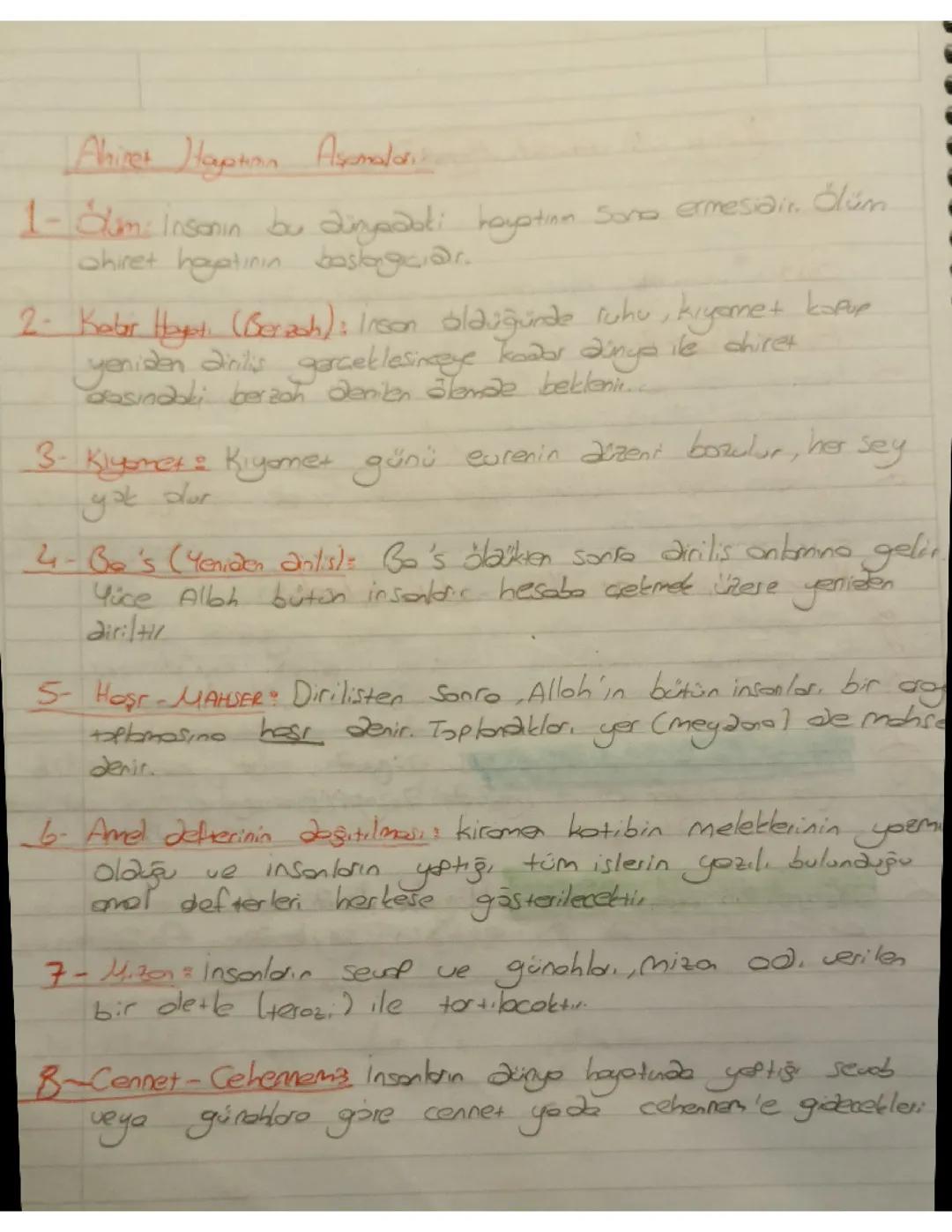 Ahiret Hayatının Aşamaları 