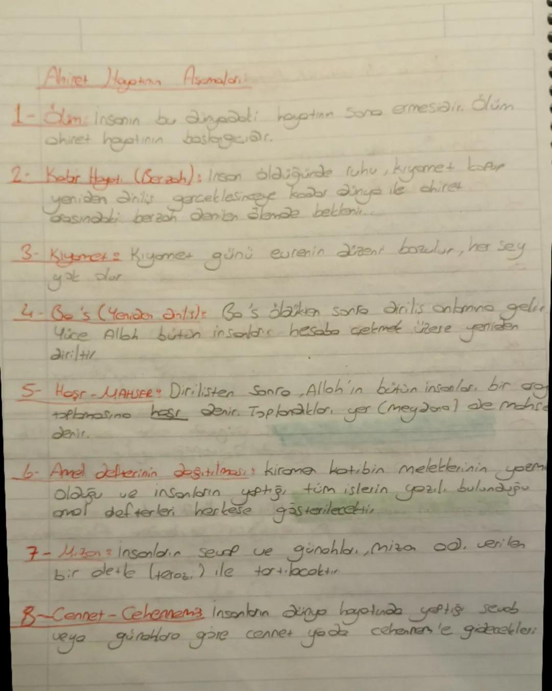 Ahiret Haption Asomalori
1- Olami insonin bu angadi hayatının sona ermesidir. Ólúm
ahiret hayatının bastongciar.
2. Kabir Hyet, (Berach): Ir